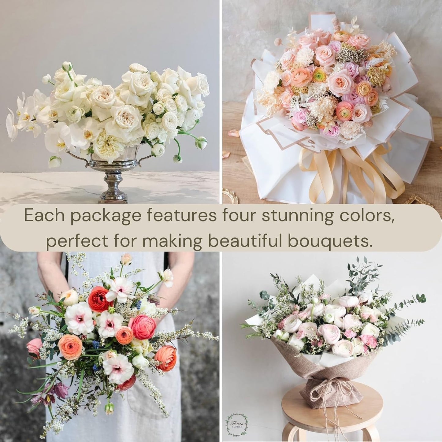 24pcs Ranunculus Artificial Flowers Real Touch, Faux Flowers For Vase, Centros De Mesa De 15 Años, Flores Artificiales Para Decoracion, Silk Fake Flowers With Stems Bulk, White Blush Pink Floral