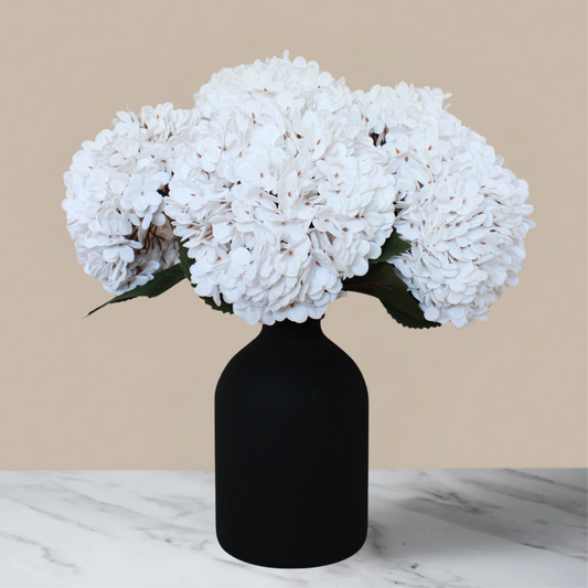 5 x Extra Large Faux Hydrangea Flowers For Centerpiece Table Decorations, Silk Hydrangea Stems Flowers, White Living Room Coffee Table Decor, Hortensias Artificiales, Realistic Lifelike, 19in Tall